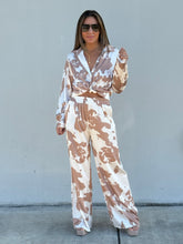 Load image into Gallery viewer, &quot;Martina&quot; Animal Print Satin Blouse And Pants Set
