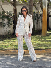 Load image into Gallery viewer, “Bianka&quot; Stunning Crochet Blazer And Matching High Waisted Pants
