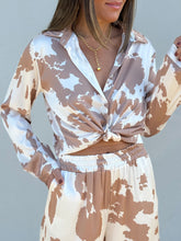 Load image into Gallery viewer, &quot;Martina&quot; Animal Print Satin Blouse And Pants Set
