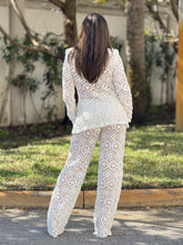 Load image into Gallery viewer, “Bianka&quot; Stunning Crochet Blazer And Matching High Waisted Pants
