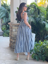 Load image into Gallery viewer, &quot;Laurie&quot; Bow Tie Sleeveless Dress With Striped Pattern
