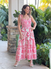 Load image into Gallery viewer, &quot;Jennifer&quot; Bow Tie Sleeveless Dress With Printed Pattern
