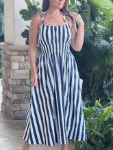 Load image into Gallery viewer, &quot;Laurie&quot; Bow Tie Sleeveless Dress With Striped Pattern
