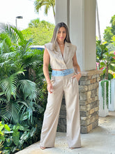 Load image into Gallery viewer, &quot;Camille&quot; Denim Waistband Pants And Vest Set
