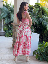 Load image into Gallery viewer, &quot;Jennifer&quot; Bow Tie Sleeveless Dress With Printed Pattern
