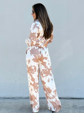 Load image into Gallery viewer, &quot;Martina&quot; Animal Print Satin Blouse And Pants Set

