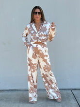 Load image into Gallery viewer, &quot;Martina&quot; Animal Print Satin Blouse And Pants Set
