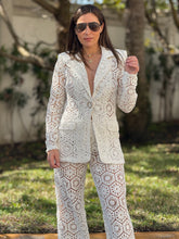 Load image into Gallery viewer, “Bianka&quot; Stunning Crochet Blazer And Matching High Waisted Pants
