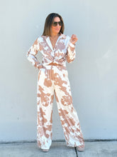 Load image into Gallery viewer, &quot;Martina&quot; Animal Print Satin Blouse And Pants Set
