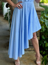 Load image into Gallery viewer, &quot;Ariel&quot; One Shoulder Asymmetric Striped Midi Dress
