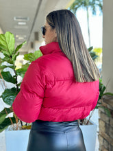 Load image into Gallery viewer, &quot;Liza&quot;Mock Neck Long Sleeve Print Lining Puffer Jacket
