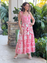 Load image into Gallery viewer, &quot;Jennifer&quot; Bow Tie Sleeveless Dress With Printed Pattern
