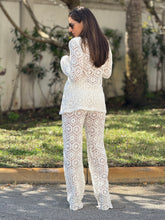 Load image into Gallery viewer, “Bianka&quot; Stunning Crochet Blazer And Matching High Waisted Pants
