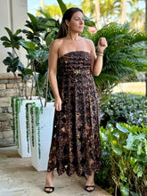Load image into Gallery viewer, “Georgina” Sleeveless Belted Laser Cut Maxi Dress
