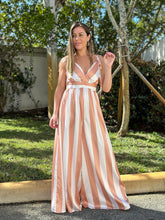 Load image into Gallery viewer, &quot;Ella&quot; Satin Striped Wide Leg Jumpsuit
