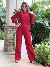 Load image into Gallery viewer, &quot;Kiara&quot; Long Sleeve Mesh Sweater And Knit Pants Set
