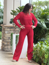 Load image into Gallery viewer, &quot;Kiara&quot; Long Sleeve Mesh Sweater And Knit Pants Set
