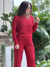 Load image into Gallery viewer, &quot;Kiara&quot; Long Sleeve Mesh Sweater And Knit Pants Set
