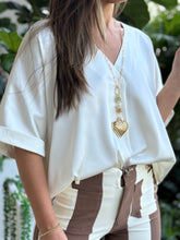 Load image into Gallery viewer, &quot;Hayden&quot; V Neck Satin Oversized Blouse
