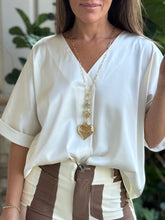 Load image into Gallery viewer, &quot;Hayden&quot; V Neck Satin Oversized Blouse
