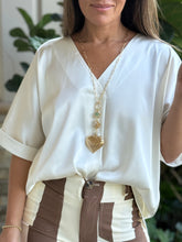 Load image into Gallery viewer, &quot;Hayden&quot; V Neck Satin Oversized Blouse
