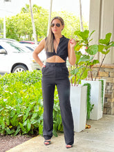 Load image into Gallery viewer, &quot;Luna&quot; Woven Twisted Crop Top And High Waisted Pants Set
