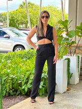 Load image into Gallery viewer, &quot;Luna&quot; Woven Twisted Crop Top And High Waisted Pants Set
