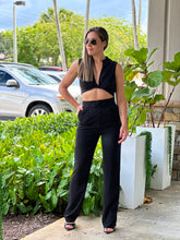 Load image into Gallery viewer, &quot;Luna&quot; Woven Twisted Crop Top And High Waisted Pants Set
