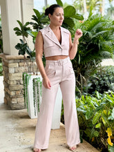 Load image into Gallery viewer, &quot;Luna&quot; Crop Sleeveless Vest And Belted High Waisted Pants Set
