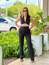 Load image into Gallery viewer, &quot;Luna&quot; Woven Twisted Crop Top And High Waisted Pants Set
