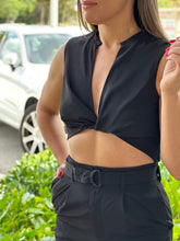 Load image into Gallery viewer, &quot;Luna&quot; Woven Twisted Crop Top And High Waisted Pants Set
