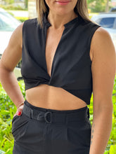 Load image into Gallery viewer, &quot;Luna&quot; Woven Twisted Crop Top And High Waisted Pants Set
