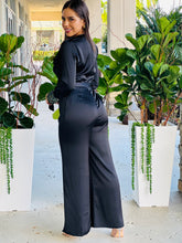 Load image into Gallery viewer, &quot;Cherly&quot; Cowl Belted Sequin Sleeve Band Detailing Jumpsuit

