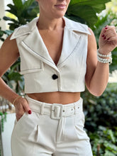 Load image into Gallery viewer, &quot;Luna&quot; Crop Sleeveless Vest And Belted High Waisted Pants Set
