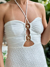 Load image into Gallery viewer, &quot;Sol&quot; Gold Starfish Detail Midi Dress
