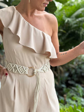 Load image into Gallery viewer, &quot;Noa&quot; One Shoulder Ruffle Sleeve Belted Jumpsuit
