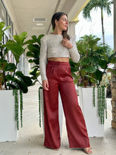 Load image into Gallery viewer, &quot;Angie&quot; Satin High Waisted Pants
