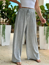 Load image into Gallery viewer, &quot;Tricie&quot; High Waisted Flare Legs Metallic Pants
