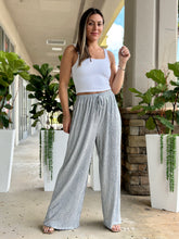 Load image into Gallery viewer, &quot;Tricie&quot; High Waisted Flare Legs Metallic Pants
