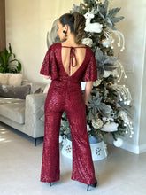 Load image into Gallery viewer, &quot;Alexia&quot; Ruffle Sleeve V-Neck Backless Jumpsuit
