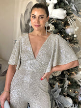 Load image into Gallery viewer, &quot;Alexia&quot; Ruffle Sleeve V-Neck Backless Jumpsuit
