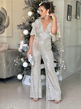 Load image into Gallery viewer, &quot;Alexia&quot; Ruffle Sleeve V-Neck Backless Jumpsuit
