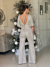 Load image into Gallery viewer, &quot;Alexia&quot; Ruffle Sleeve V-Neck Backless Jumpsuit
