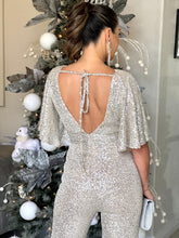 Load image into Gallery viewer, &quot;Alexia&quot; Ruffle Sleeve V-Neck Backless Jumpsuit
