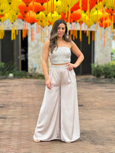 Load image into Gallery viewer, &quot;Krystal&quot; Satin Sequins Details Tube Top And Pants Set

