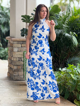 Load image into Gallery viewer, &quot;Goia&quot; Halter Neck Satin Print Maxi Dress
