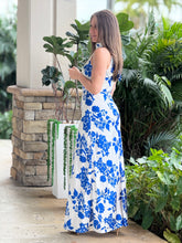 Load image into Gallery viewer, &quot;Goia&quot; Halter Neck Satin Print Maxi Dress
