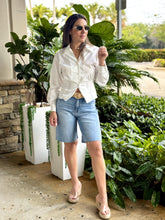 Load image into Gallery viewer, &quot;Julie&quot; High Waisted Denim Bermudas
