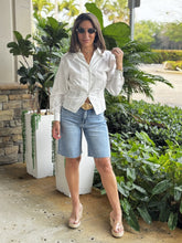 Load image into Gallery viewer, &quot;Julie&quot; High Waisted Denim Bermudas
