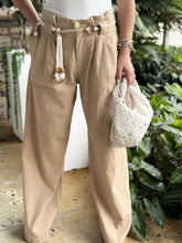 Load image into Gallery viewer, &quot;Kali&quot; Lines Belted High Wasited Pants
